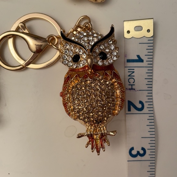 Keychain Jeweled Sparkly Owl Elephant Bear Bling - Picture 10 of 10